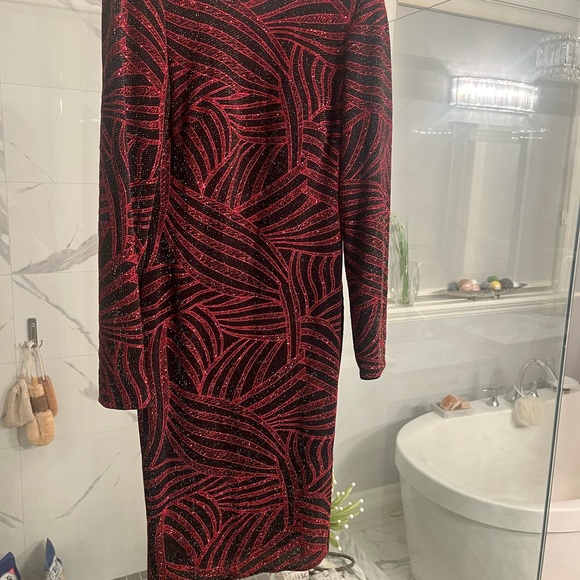 NIGHT WAY DRESS SIZE 6 art deco red black gala wedding cruise wear - Picture 10 of 16